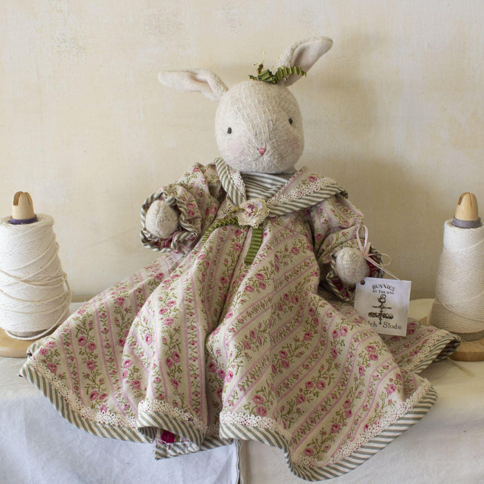 RETIRED - Hutch Studio - Rose Trellis - One Of A Kind Bunny