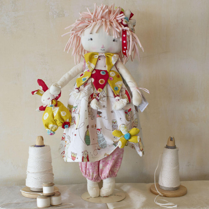 RETIRED - Hutch Studio -Bessie and Bundoll - Make and Mend One of a Kind Doll