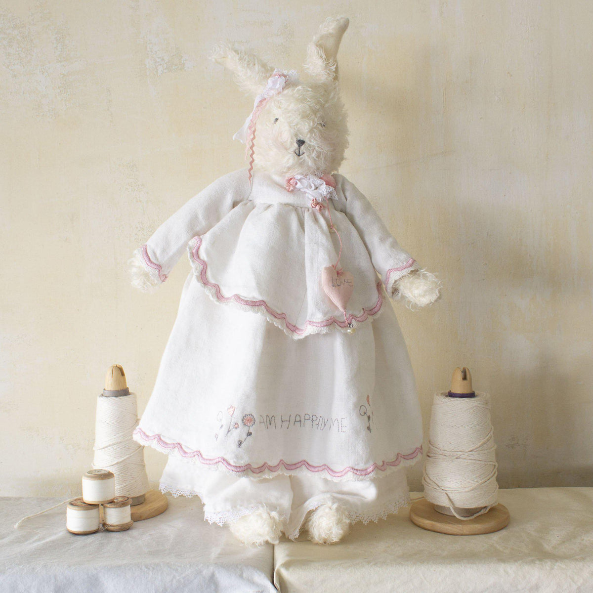 RETIRED - Hutch Studio - Roberta RicRac - One Of A Kind Bunny