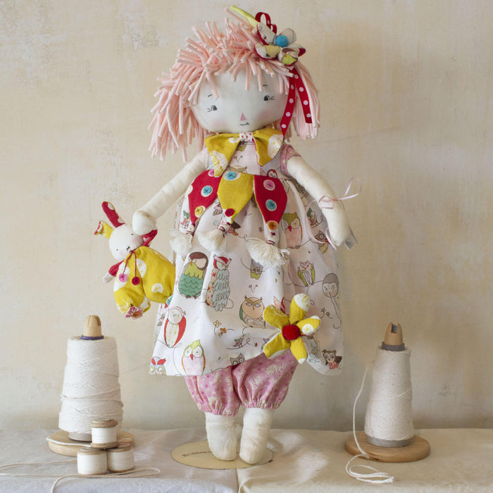 RETIRED - Hutch Studio -Tessie and Bundoll - Make and Mend One of a Kind Doll
