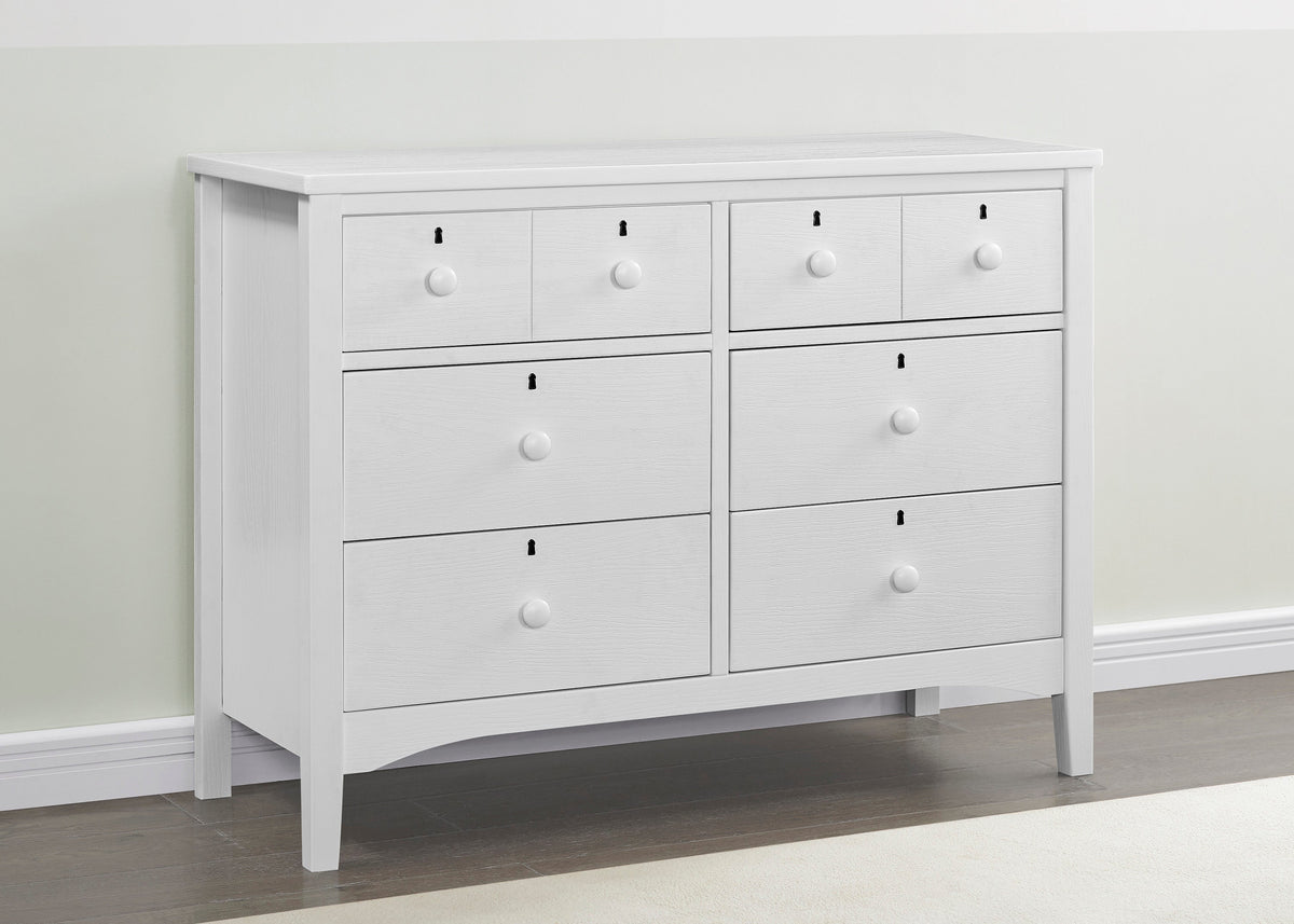 Farmhouse 6 Drawer Dresser with Interlocking Drawers
